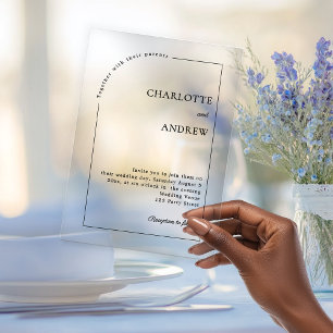 Invitations En Acrylique Mariage de luxe minimaliste moderne