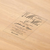 Invitations En Acrylique Mariage de M. et Mme (Poser)