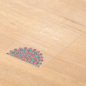 Invitations En Acrylique Mariage de Mandala de croissant aérien radieux (Poser)