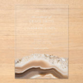 Invitations En Acrylique Mariage de marbre d'âge (Recto)