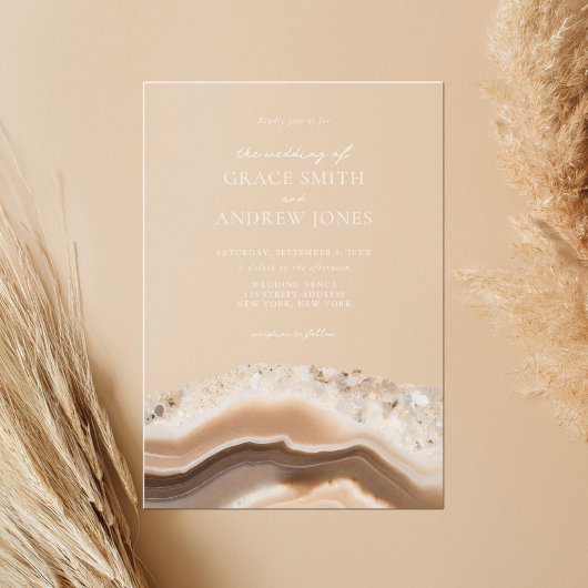 Invitations En Acrylique Mariage de marbre d'âge