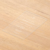 Invitations En Acrylique Mariage de monogramme botanique minimal (Poser)