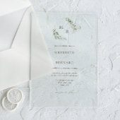 Invitations En Acrylique Mariage de monogramme botanique simple et élégant