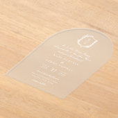 Invitations En Acrylique Mariage de monogramme de crête botanique (Poser)