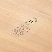 Invitations En Acrylique Mariage de monogramme géométrique de la Botanique  (Poser)