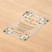 Invitations En Acrylique Mariage de Noël des Flammes de neige Roses blanche (Poser)