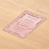 Invitations En Acrylique Mariage de Parties scintillant rose Gold (Poser)