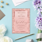 Invitations En Acrylique Mariage de Parties scintillant rose Gold (Insitu (Mariage))