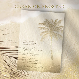 Invitations En Acrylique Mariage de plage bohème à l'aquarelle arbre de pal