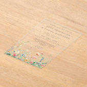 Invitations En Acrylique Mariage de prairie Fleur sauvage lunaire (Poser)