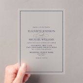 Invitations En Acrylique Mariage de script classique bleu de la marine offi (In situ (ordinateur de poche))