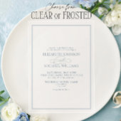 Invitations En Acrylique Mariage de script classique bleu foncé