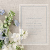 Invitations En Acrylique Mariage de script classique bleu foncé
