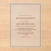 Invitations En Acrylique Mariage de script classique de Bourgogne (Recto)