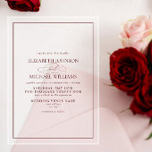 Invitations En Acrylique Mariage de script classique de Bourgogne