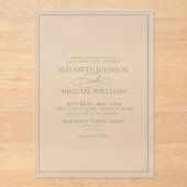 Invitations En Acrylique Mariage de script classique de Sage Vert (Recto)