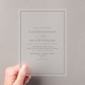 Invitations En Acrylique Mariage de script classique de Sage Vert (In situ (ordinateur de poche))