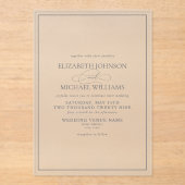 Invitations En Acrylique Mariage de script classique de Sage Vert (Recto)