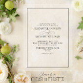 Invitations En Acrylique Mariage de script classique en noir et blanc