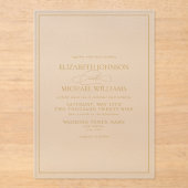 Invitations En Acrylique Mariage de script classique en or (Recto)