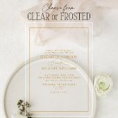 Invitations En Acrylique Mariage de script classique en or