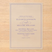 Invitations En Acrylique Mariage de script classique Lavender Lilac (Recto)