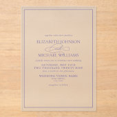 Invitations En Acrylique Mariage de script classique Lavender Lilac (Recto)