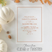 Invitations En Acrylique Mariage de script classique orange brûlé
