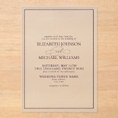 Invitations En Acrylique Mariage de script classique violet formel (Recto)