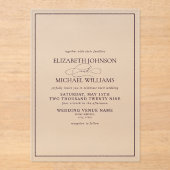 Invitations En Acrylique Mariage de script classique violet formel (Recto)