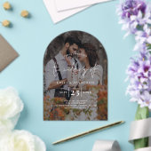 Invitations En Acrylique Mariage de script de superposition foncée de photo (Insitu (Mariage))