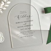 Invitations En Acrylique Mariage de script élégant