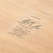 Invitations En Acrylique Mariage de script élégant et moderne (Poser)