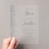 Invitations En Acrylique Mariage de script moderne Parties scintillant arge (In situ (ordinateur de poche))