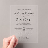 Invitations En Acrylique Mariage de script noir rustique simple (In situ (ordinateur de poche))