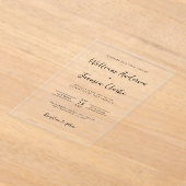 Invitations En Acrylique Mariage de script noir rustique simple (Poser)