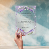 Invitations En Acrylique Mariage de soirée Lavender eucalyptus