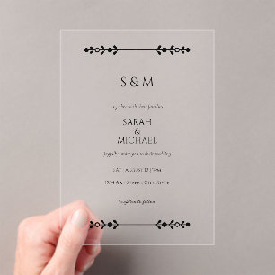 Invitations En Acrylique Mariage de style classique et moderne