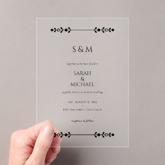 Invitations En Acrylique Mariage de style classique et moderne (In situ (ordinateur de poche))