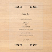 Invitations En Acrylique Mariage de style classique et moderne (Recto)