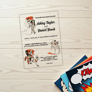 Invitations En Acrylique Mariage de style rétro vintage des années 50 sur l