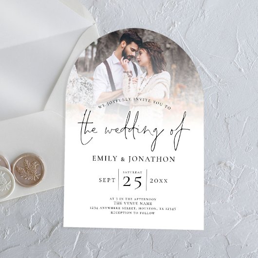 Invitations En Acrylique Mariage de superposition photo moderne