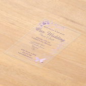 Invitations En Acrylique Mariage de thème Pink FLowers et papillon (Poser)