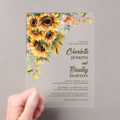 Invitations En Acrylique Mariage de tournesol rustique (In situ (ordinateur de poche))