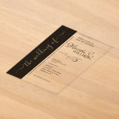 Invitations En Acrylique Mariage de typographie minimaliste de luxe (Poser)