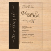 Invitations En Acrylique Mariage de typographie minimaliste de luxe (Recto)