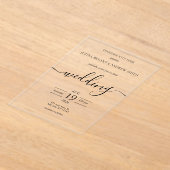 Invitations En Acrylique Mariage de typographie simple noir et blanc (Poser)