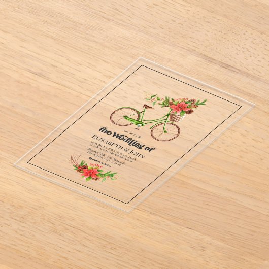 Invitations En Acrylique Mariage de vacances de Noël rétro (Poser)