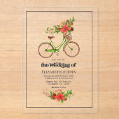 Invitations En Acrylique Mariage de vacances de Noël rétro (Recto)