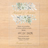 Invitations En Acrylique Mariage de verdure acrylique (Recto)